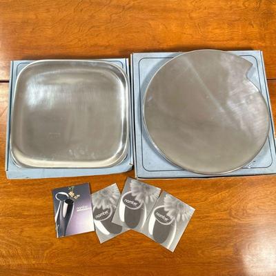 NAMBÉ VINTAGE PLATTERS | Including: vintage spiral platter (632) and square platter (555)

