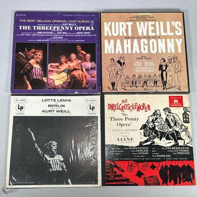 KURT WEILL & BERTOLT BRECHT VINYL RECORDS | Vinyl record albums including: “The Three Penny Opera” sung in German (VRS 9002) Rise and...