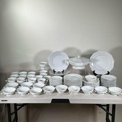 ROSENTHAL MARIA & CLASSIC ROSE WHITE PARTIAL DINNER SERVICE | Including: 4 Classic Rose dinner plate, 8 Maria dinner plates, 12 Maria...