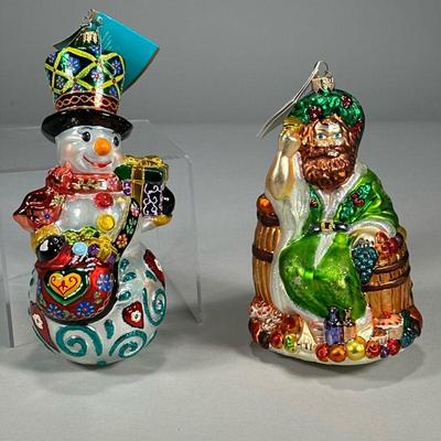 (2pc) CHRISTOPHER RADKO CHRISTMAS ORNAMENTS | Including: "Ghost of Christmas Present" numbered 3604 of 10,000, and "Frosty...