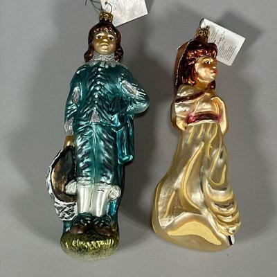 (2pc) PAIR CHRISTOPHER RADKO GLASS ORNAMENTS | Christopher Radko for The Huntington “The Blue Boy” Christmas ornament & “Pinkie”...