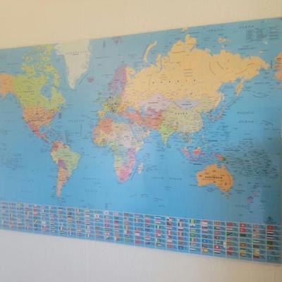 Several wall maps of the World