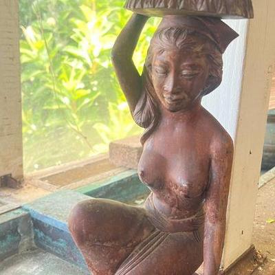 TTT384- Carved Wooden Balinese Women Figurine 