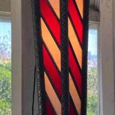 TTT417- Vintage Koken Stained Glass Barber Pole