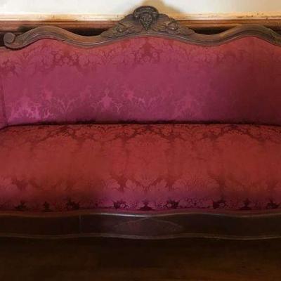 TTT036 Vintage Wooden Hand-carved Couch