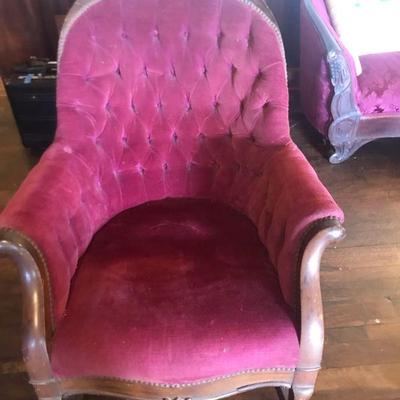TTT225 - Vintage Velvet Rocking Chair 