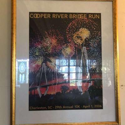 TTT015 Framed Cooper River Bridge Run Print
