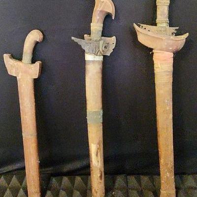 TTT239 - Another Trio of Indonesian Kris Wavy Blade Swords
