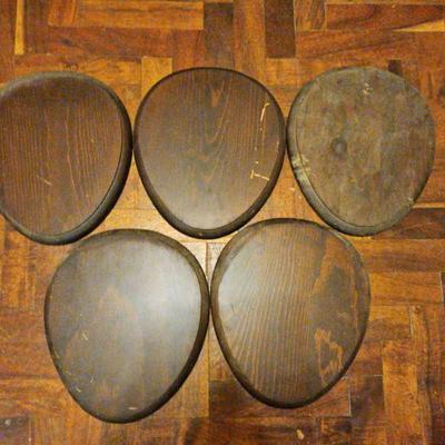TTT605-Lot Of Dark Stained Wooden Plaques?