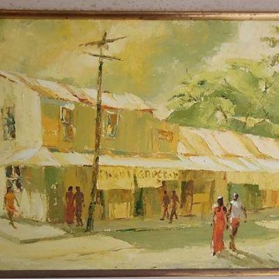 TTT077 - Oil on Canvas Street Scene 