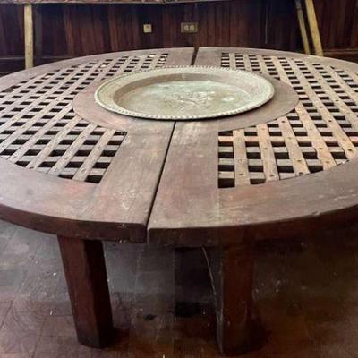 TTT457- Round Lattice Style Low Coffee Table
