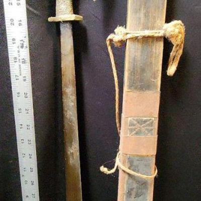 TTT287 - Kampilan Type Sword and Scabbard 