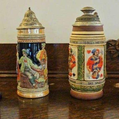 TTT128-Cool Collection Of Vintage Lidded Steins