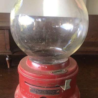TTT139 - Rare Antique Red Ford Gumball Machine 