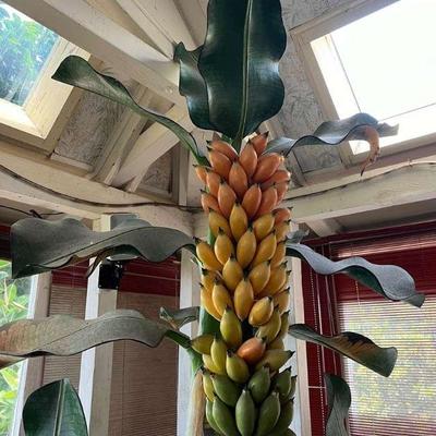 TTT416- Vintage Hand Carved Wooden Banana Tree