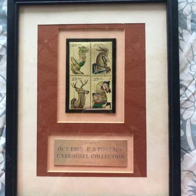 TTT214 - Framed Collection of 1988 Carousel Animal Stamps