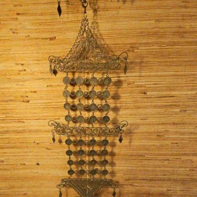 TTT567-Vintage Maranao Betel Nut Lime Holder 1940's Wall Decoration