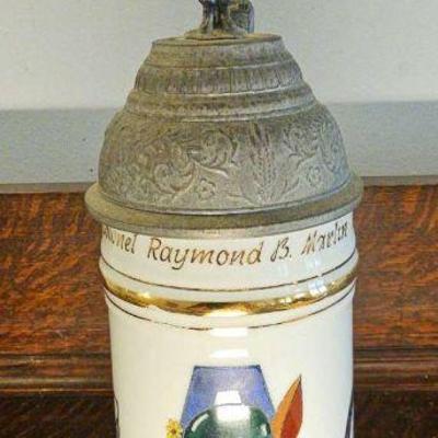 TTT208-Vintage Collectible Lithophane Beer Stein Of 1st BAT.GP. 30TH INFANTRY 1958