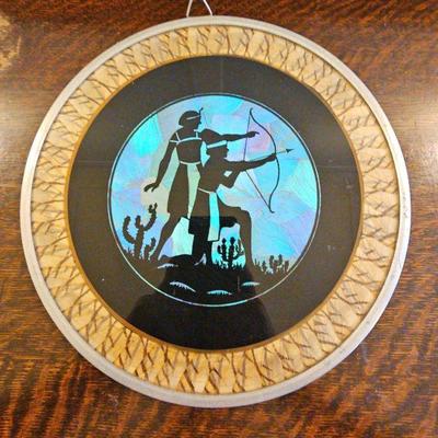 TTT072-Exquisite Round Artpiece Partially Made With Butterfly Wings