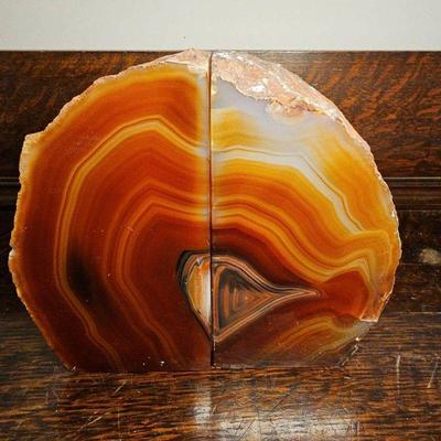 TTT293-Captivating Carnelian Colored Agate Bookends