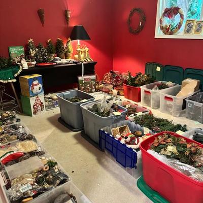 Room full of Christmas decor