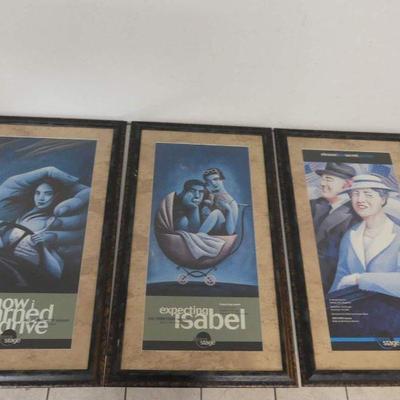 Vintage Matted/Framed Arena Stage (Washington, DC) Posters by Miguel Perez Creative Set of 3 - 19½" x 33"