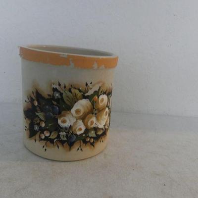 Vintage 1960s Robinson Ransbottom Pottery Hand Painted Cylinder Planter - 7½" Diameter x 8" Tall