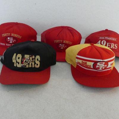 Vintage NFL Team Caps from the San Francisco 49ers - 5 in All