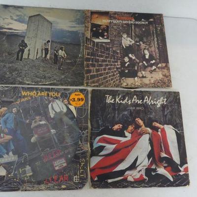 Vintage 1971-1979 The Who Vinyl LPs "Who's Next", "Meaty Beaty...", "Who Are You" & "The Kids...