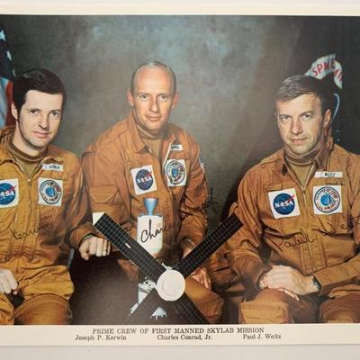 1st Skylab Manned Mission Photo - Astronaut Signed:Kerwin/Conrad/Weitz