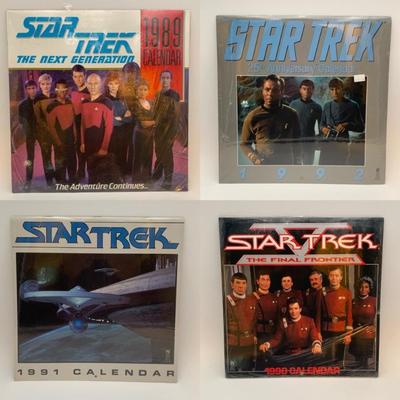 4 Vintage Star Trek Calendars - Original/TNG Series 1989-1992 - Unused
