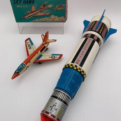 Toy - Display Pair - Apollo X & Skyhawk Jet - 1960s