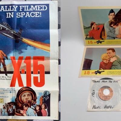 X-15 Movie Trio – Large Poster/EP/Lobby Cards - 1961