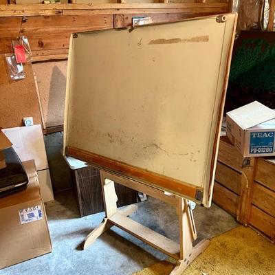 Adjustable Vintage Wood Drafting Table