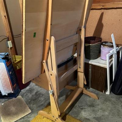 Adjustable Vintage Wood Drafting Table
