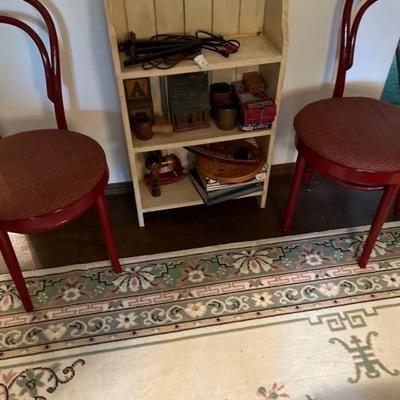 Chairs and bookshelf