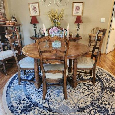 Dining table and large rug