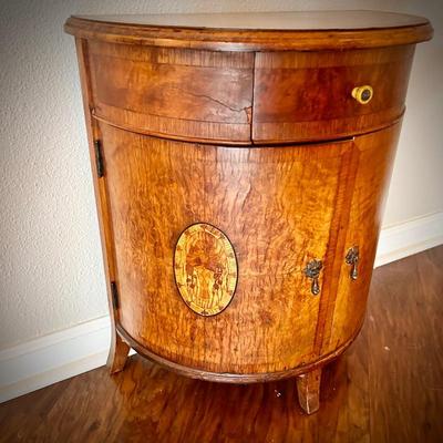 Antique miniature (22" high) demilune chest
