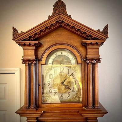 Antique 8-foot Harrington grandfather clock with chimes - from church in NY