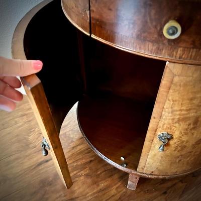 Antique miniature (22" high) demilune chest