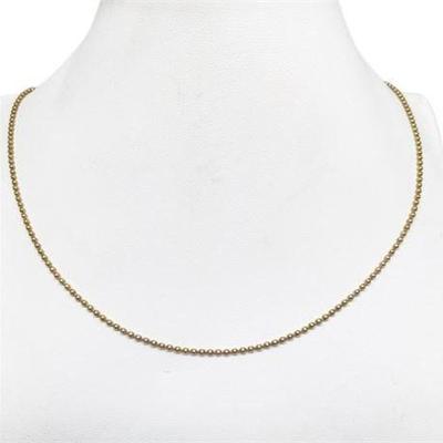 Lot 010   3 Bid(s)
Italian 585/14K Bead Necklace Chain