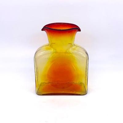 Blenko amberina double spout water pitcher