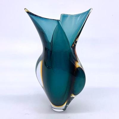 MCM  Flavio Poli Murano Sommerso blown glass vase ht. 8 1/4”