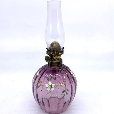 Antique miniature lamp, ht. 8 inch.