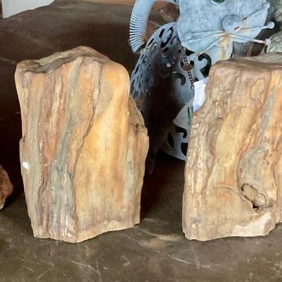 Petrified rock book ends