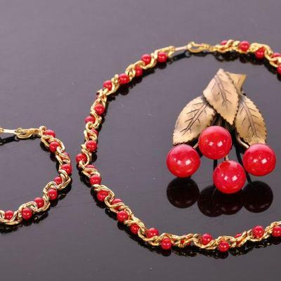 Vintage Cherry jewelry set