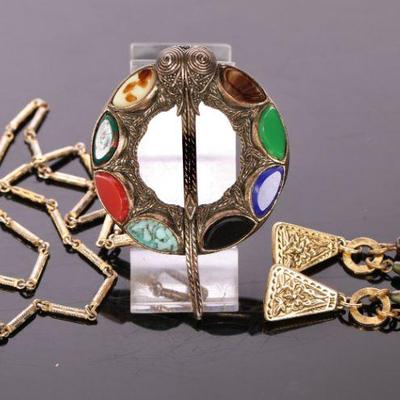 Miracle Britain jeweled dragonfly brooch, necklace, earrings