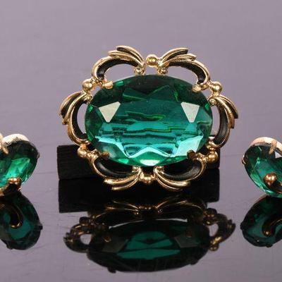 Vintage brooch and earrings
