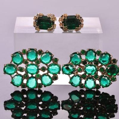 Jeweled shoe clips and earrings