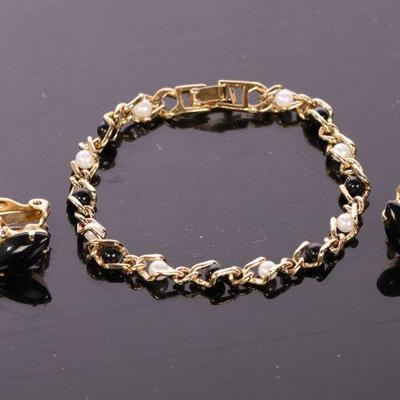 bracelet and earrings